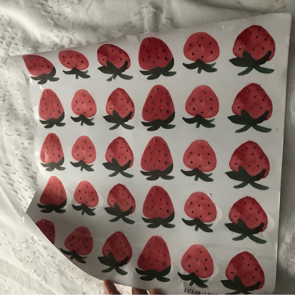 Watercolor style strawberry decals